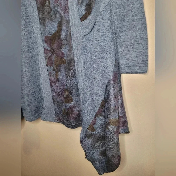 PRETTY ANGEL Indigo Blue linen blend bohemian asymmetrical tunic top, size M - Picture 4 of 8